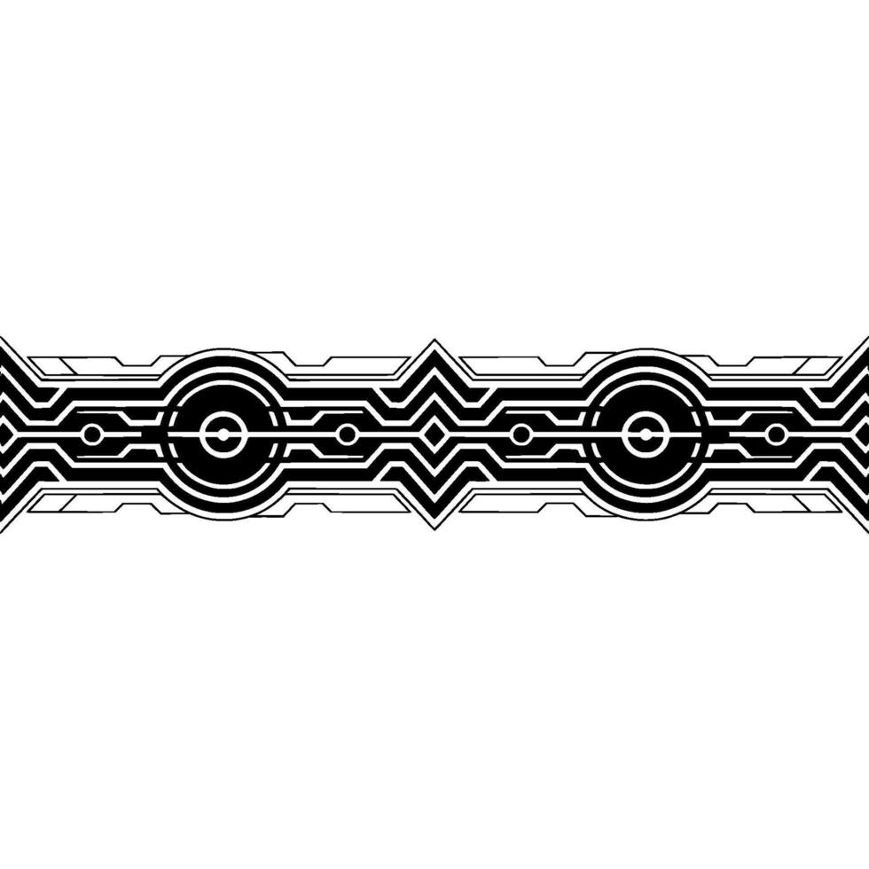 Futuristic Tech Border Black and White Element vector