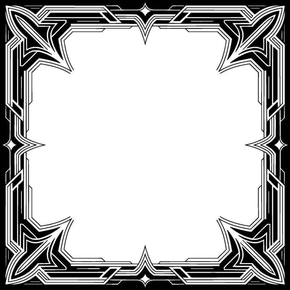 Art Deco Frame in Black White, Geometric vector