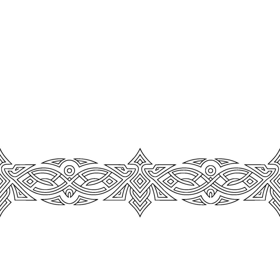 Elegant Celtic Border on White Background, Decorative Element vector