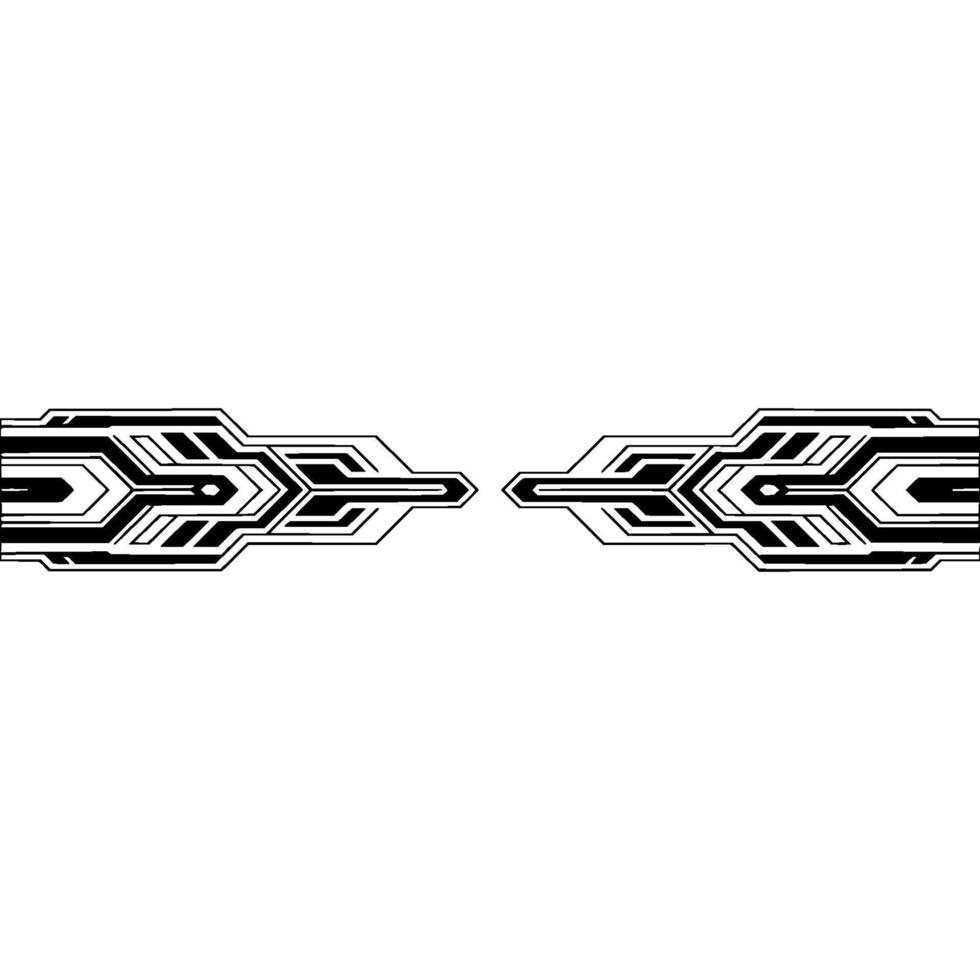 Abstract Tech Border With Modern Geometric Elements vector