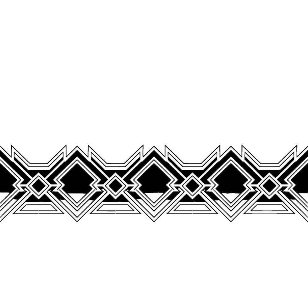 Geometric Deco Border Black White, Abstract Element vector