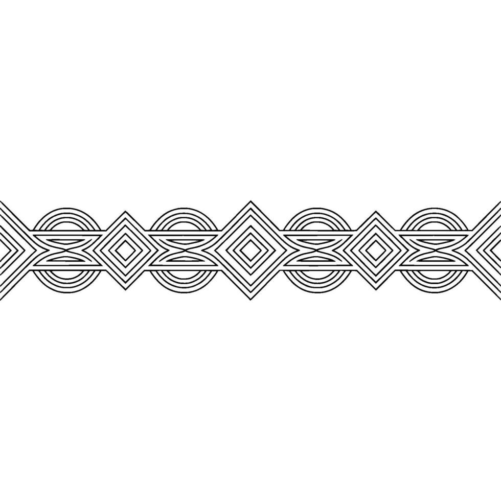 Minimalist Geometric Ornament on White Background, Line Art vector