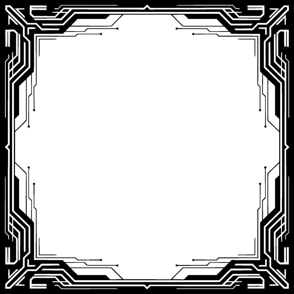 Futuristic Tech Frame With Blank Space Minimalist Cyberpunk vector