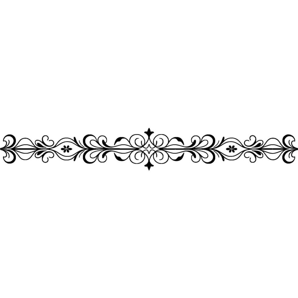 Elegant Floral Border , Black Swirls on Light Background vector