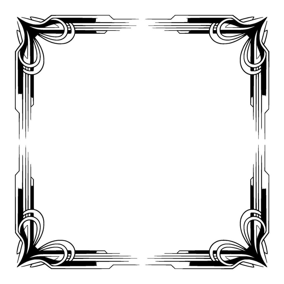 Art Deco Frame Elegant Black and White Border With Space for Text vector