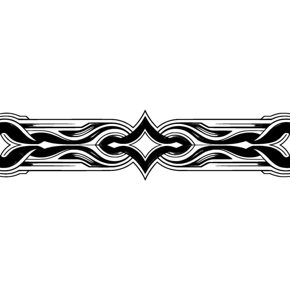 Elegant Geometric Ornament in Black White on White Background vector