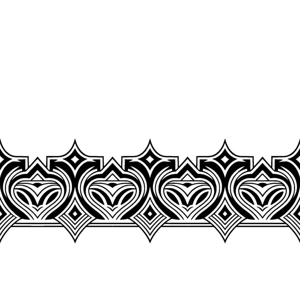 Ornate Black and White Border , Geometric Pattern for Elegant Style vector