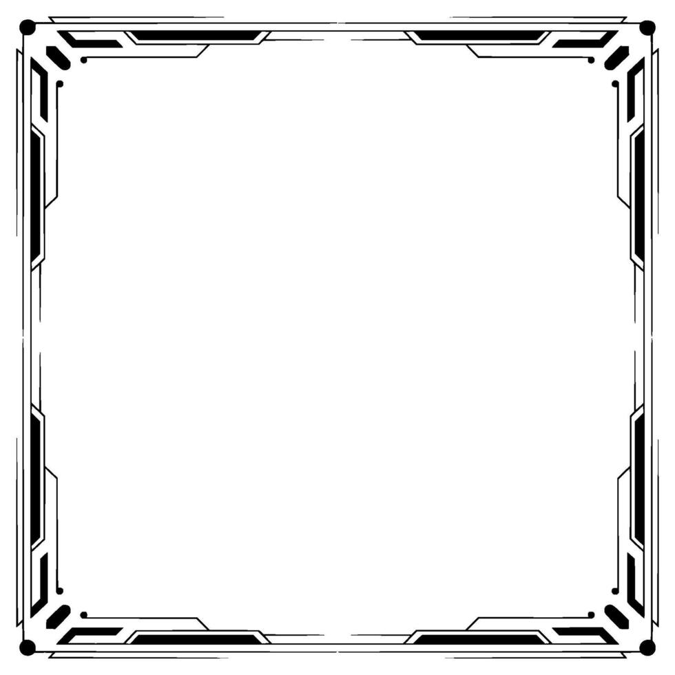 Geometric Tech Frame, Minimalist Border, Empty Space, Futuristic vector