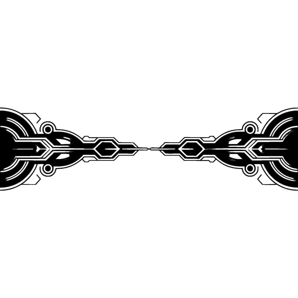 Abstract Futuristic Symmetric Geometric Line Art on White vector