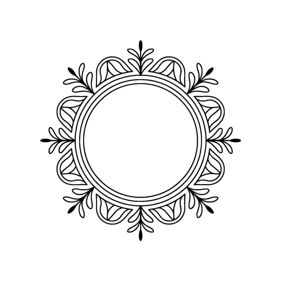 Elegant Black and White Circular Frame for vector