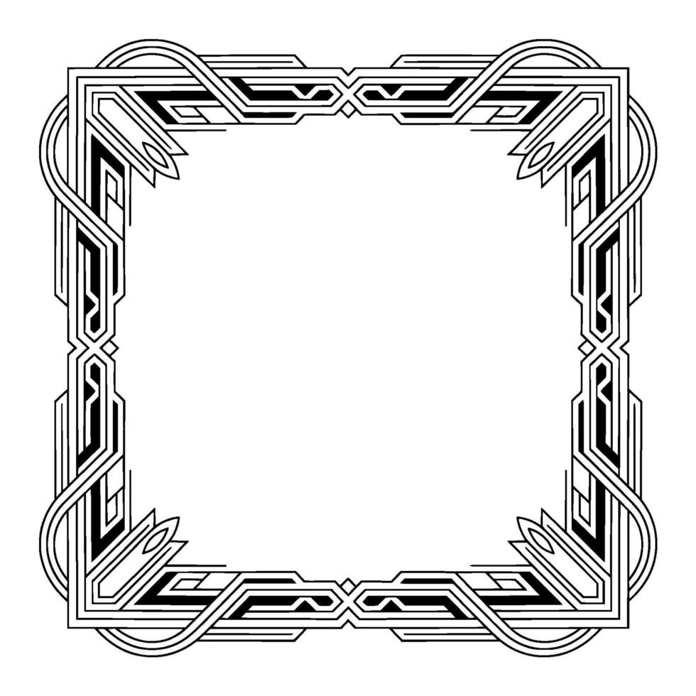 Elegant Art Deco Frame Geometric Black and White Border vector