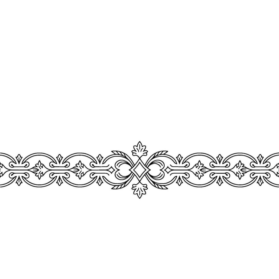Elegant Ornamental Border in Black and White Vintage, vector