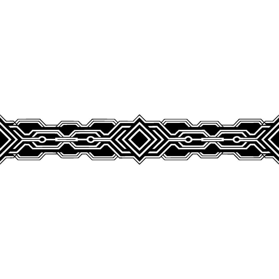 Abstract Geometric Border Black White Pattern on White Background vector