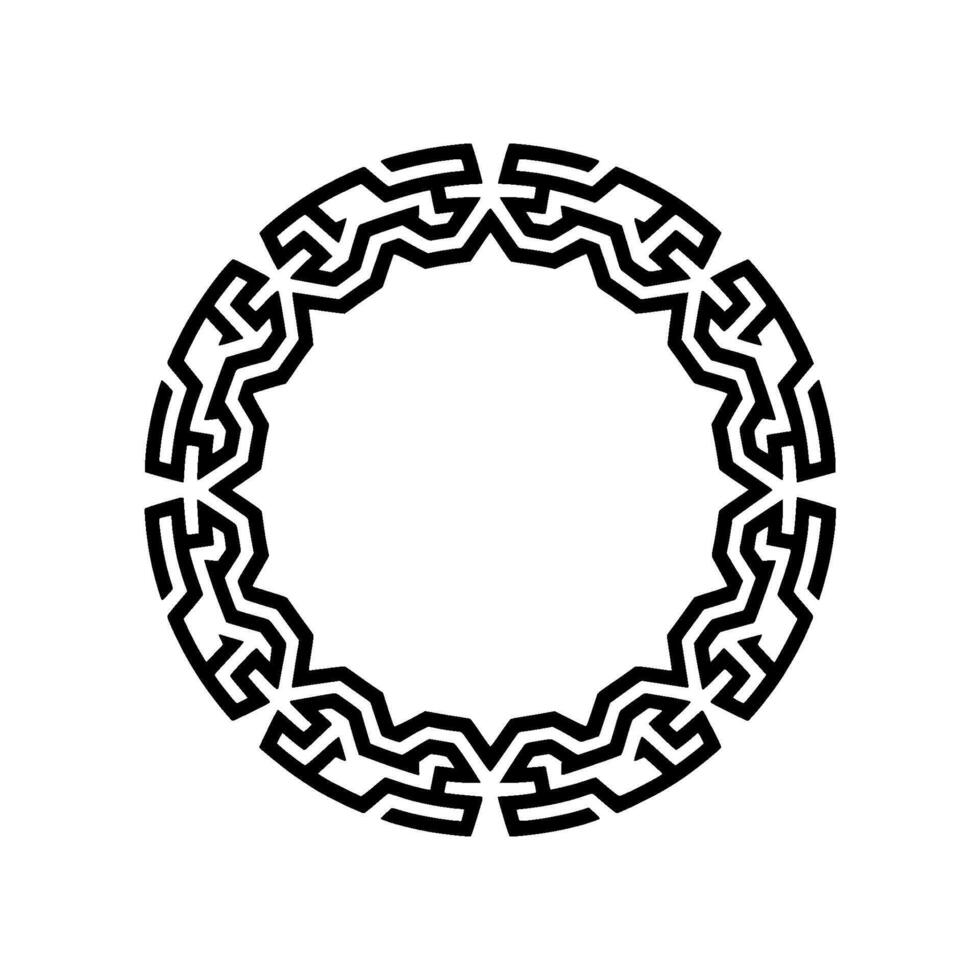 Geometric Black Circle Frame on White Background vector