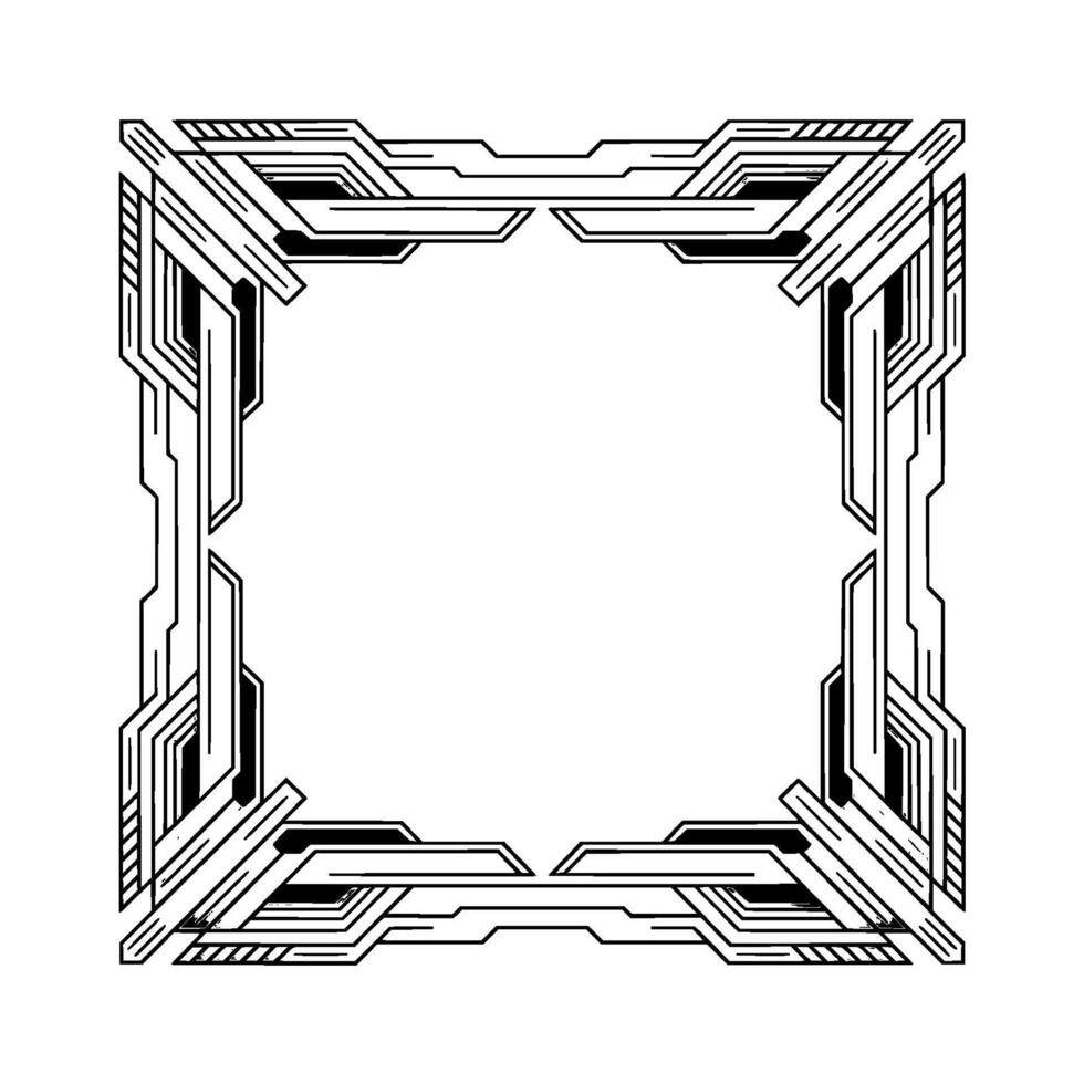 Geometric Tech Frame Modern Minimalist Abstract vector