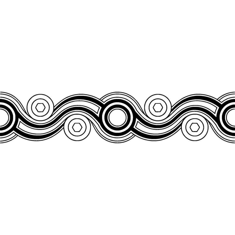 Retro Border, Black and White, Abstract Wave Pattern vector