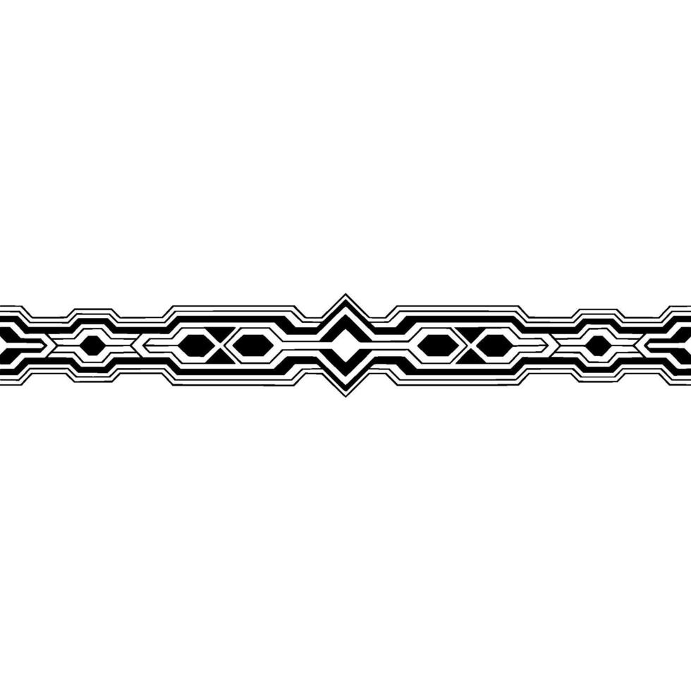 Geometric Line , Black and White Border Element, Abstract Pattern vector