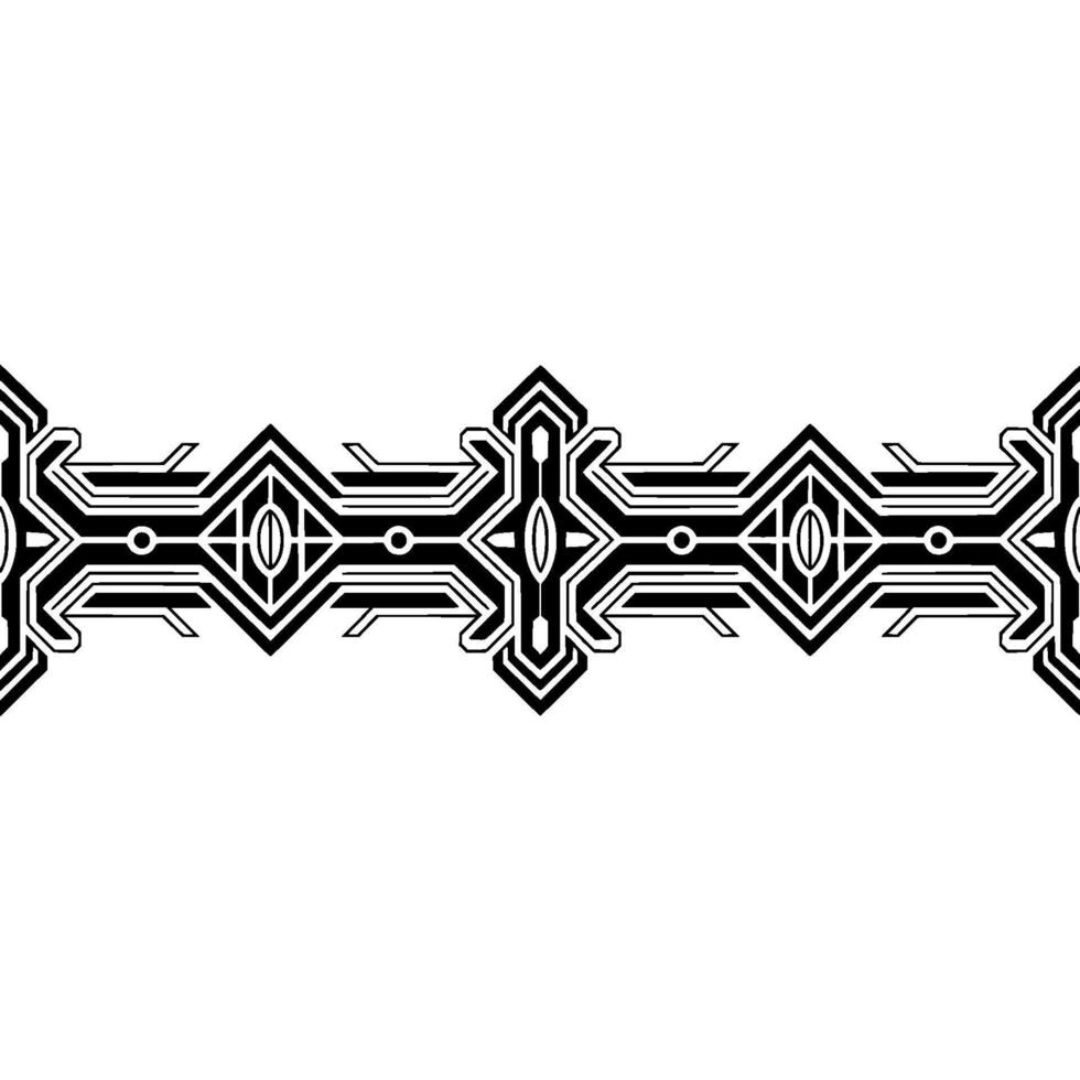 Geometric Border Black and White Art Deco , Repeating Pattern vector