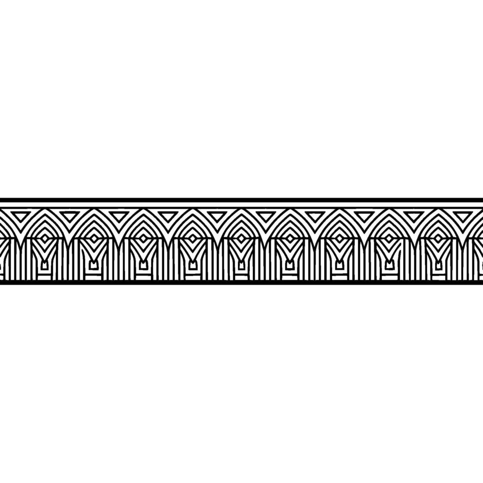 Elegant Art Deco Border, Black White Geometric vector