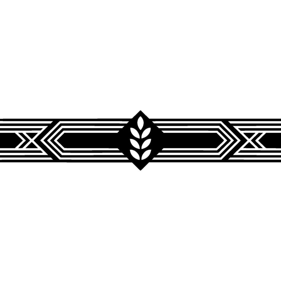 Minimalist Black and White Wheat Emblem vector