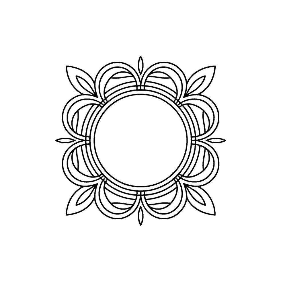 Elegant Monochromatic Floral Frame Element vector