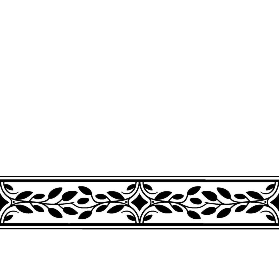 Elegant Black and White Foliage Border vector