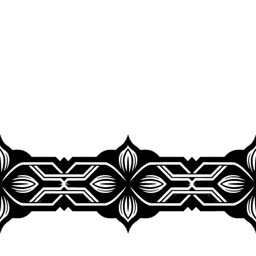 Geometric Border Ornament in Black and White, Element vector