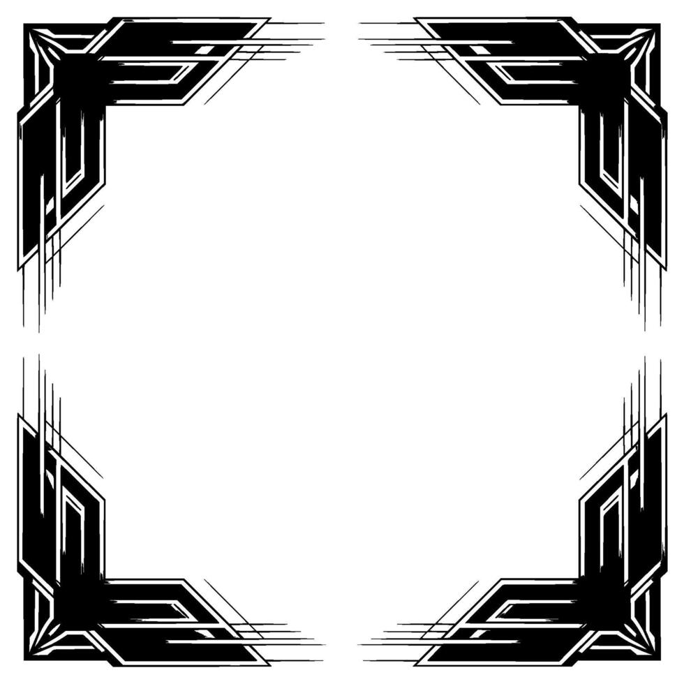 Art Deco Corner Border Frame, Geometric Abstract vector