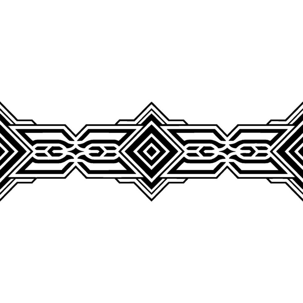 Geometric Black and White Border Ornament, Element vector