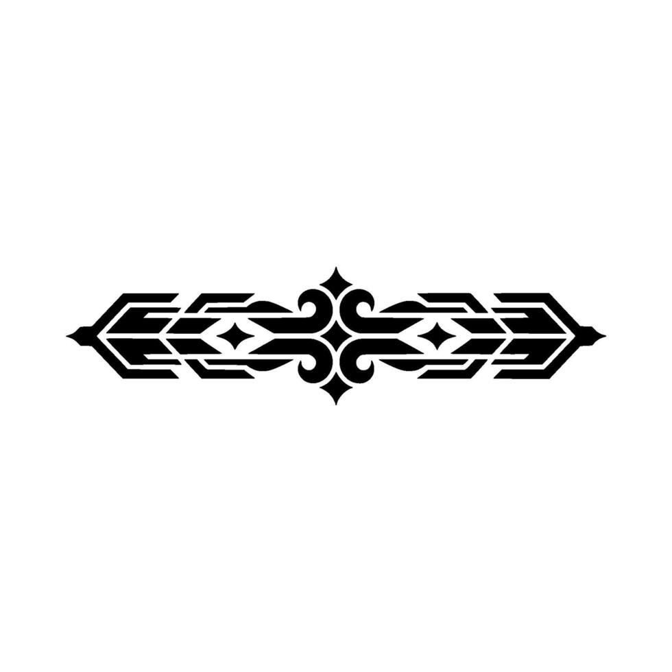 Ornamental Black Linear Element on White Background vector