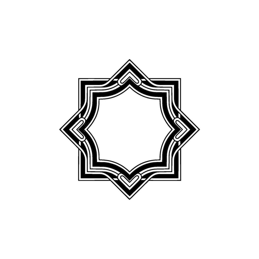Elegant Geometric Starburst Frame in Black and White, Minimalist vector