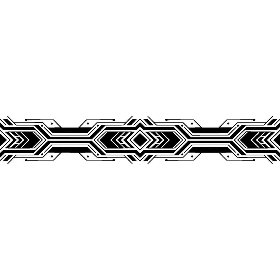 Geometric Tech Line Border on White Abstract Digital Element vector