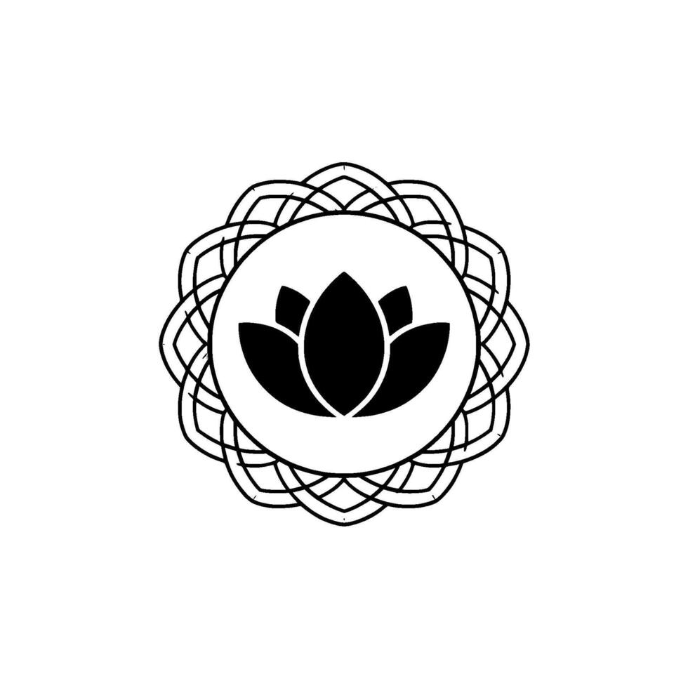 Elegant Lotus Mandala on White Background vector