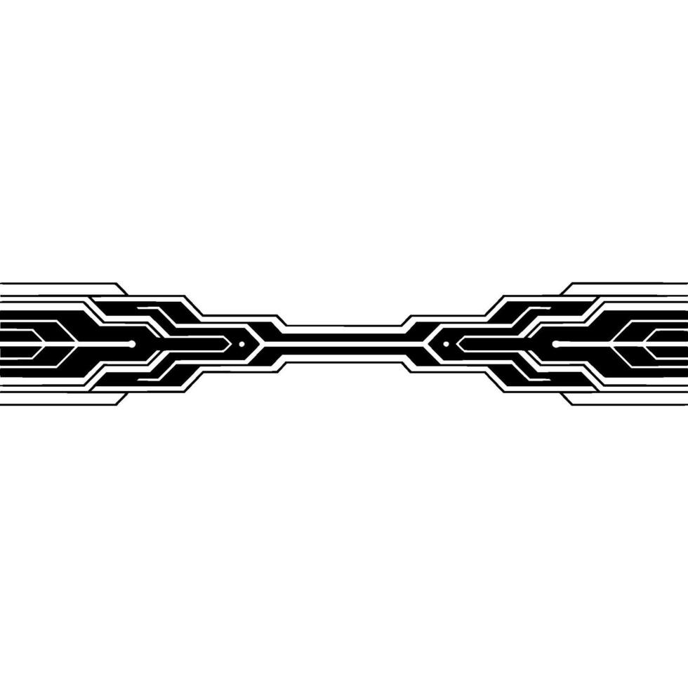 Abstract Circuit Board Element, Black and White Tech Border vector