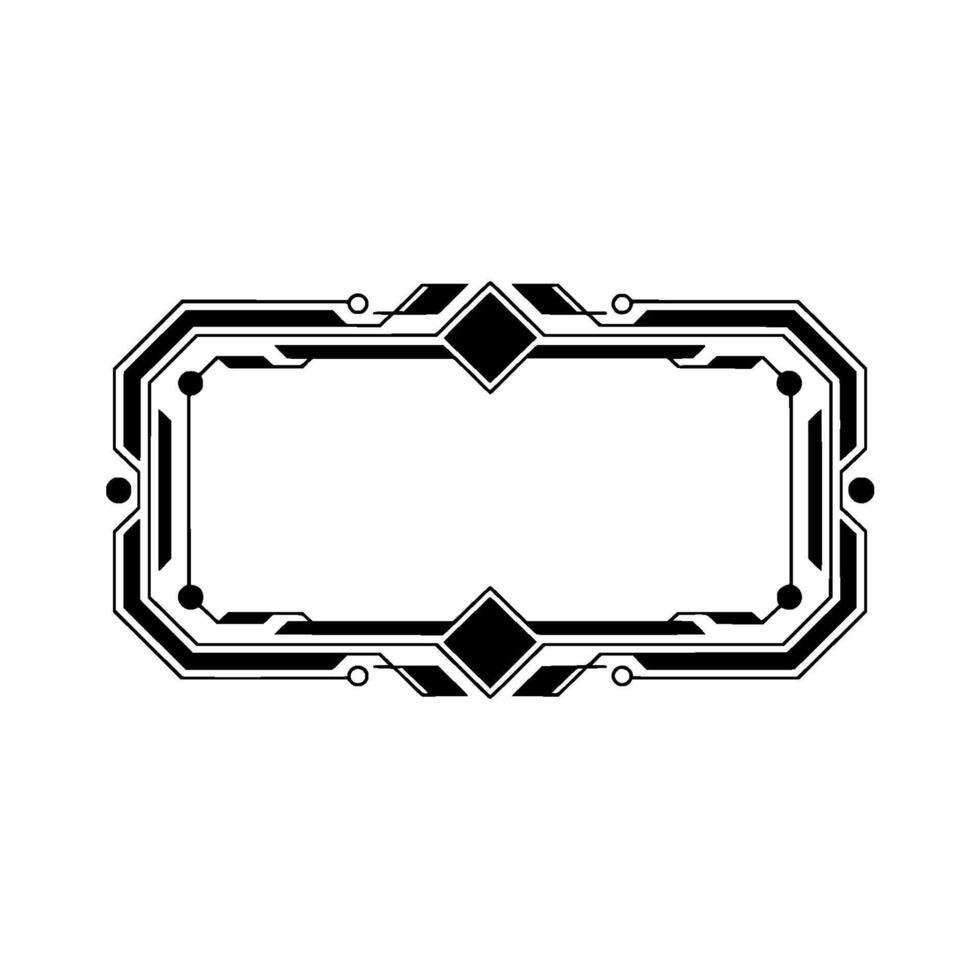 Futuristic Geometric Frame Element, Tech Border on Light Gray vector