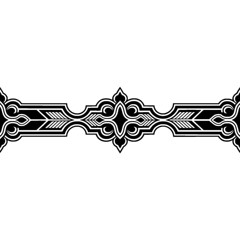 Elegant Ornate Border in Black White, Decorative Element vector