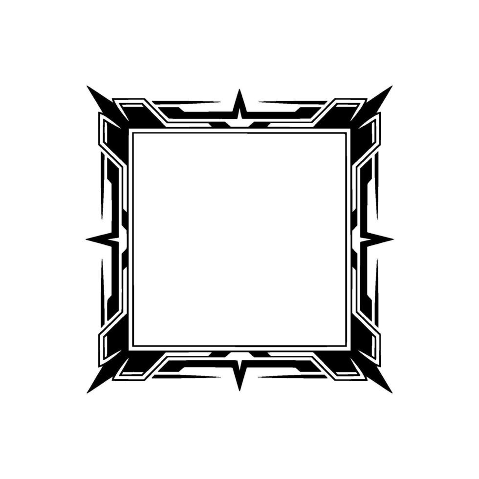 Futuristic Square Frame , Minimalist Tech Border vector