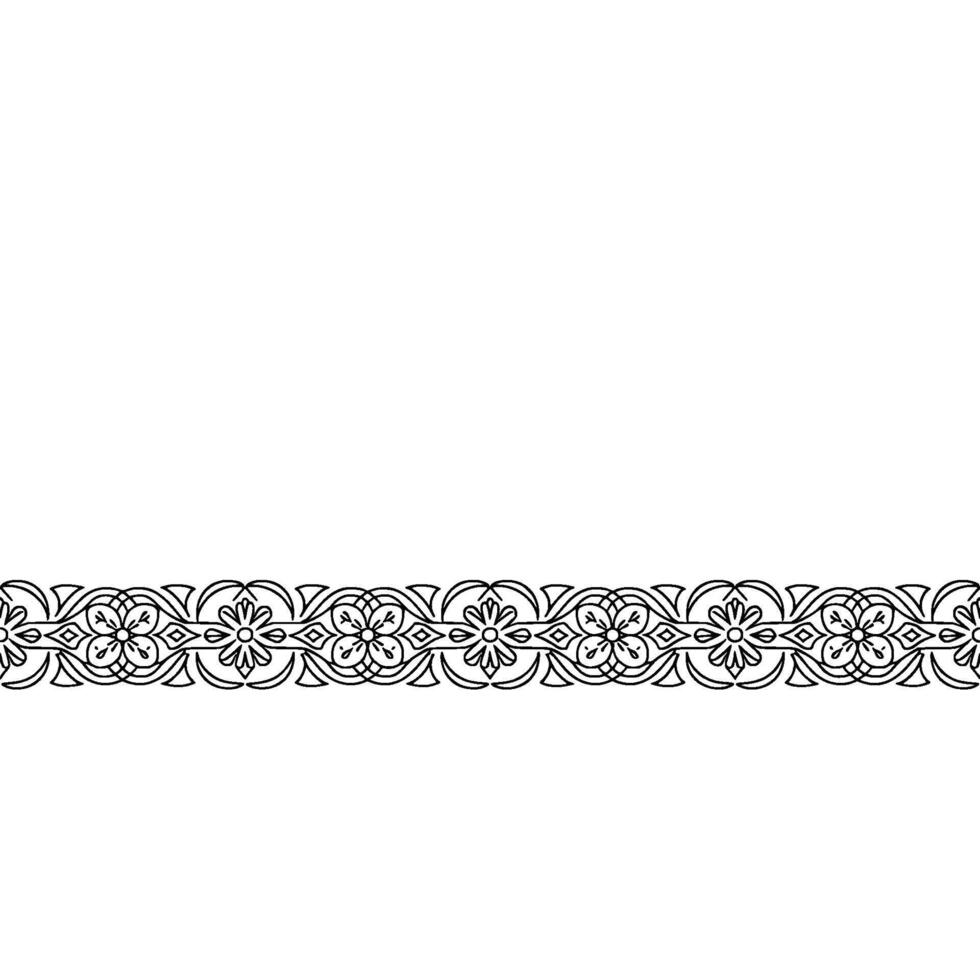 Ornamental Border, Floral Pattern, , Black and White vector