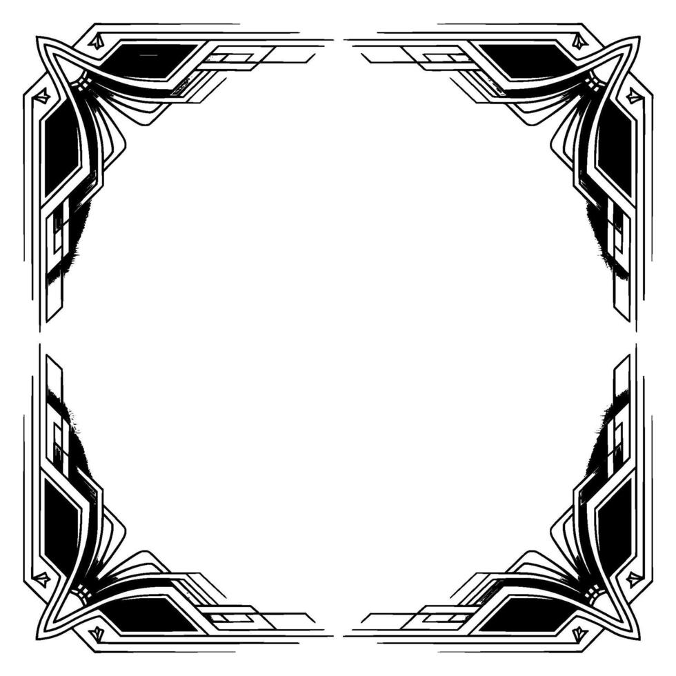Art Deco Frame Geometric Gradients, Modern Elegance on White vector