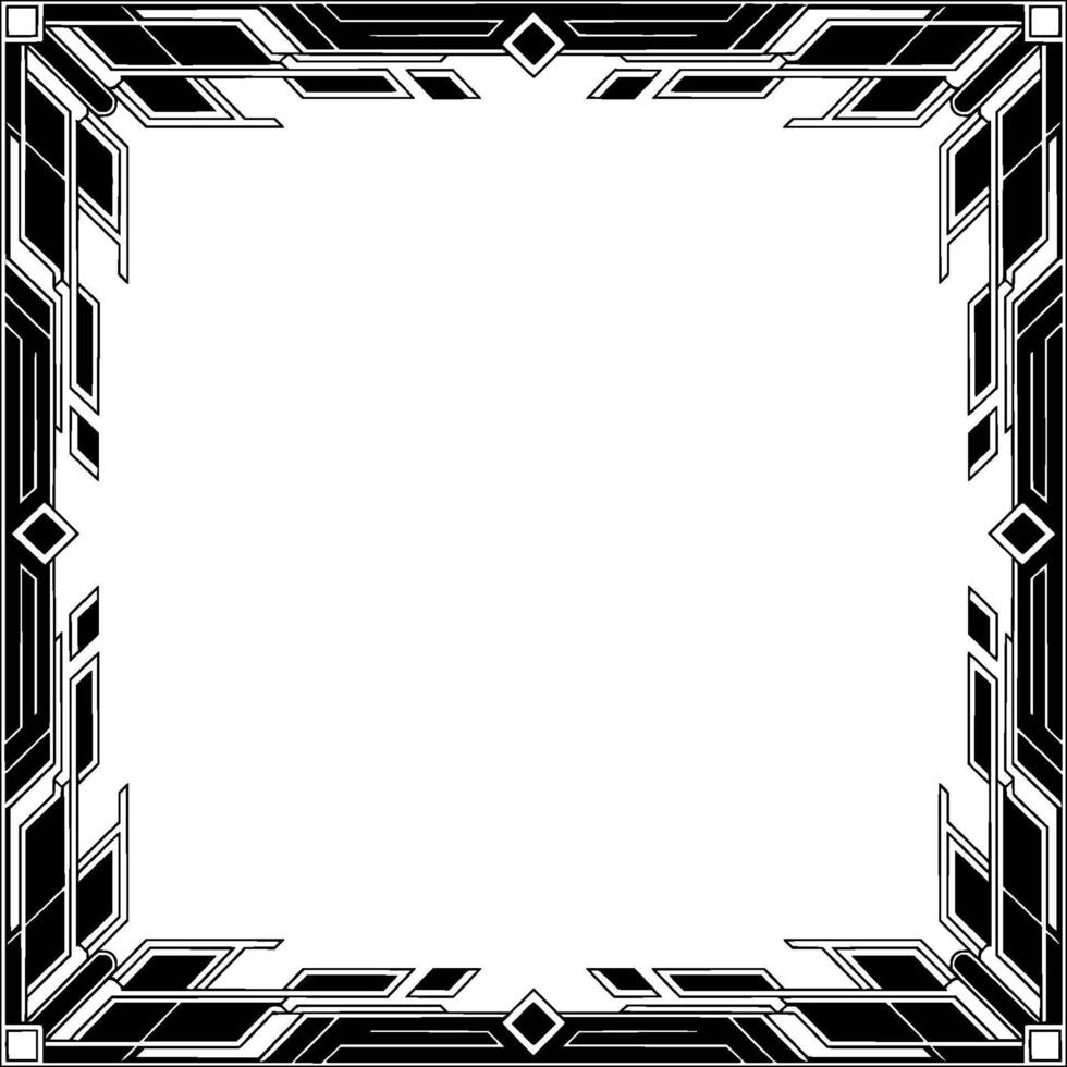 Art Deco Border Frame, Geometric With Empty Space vector