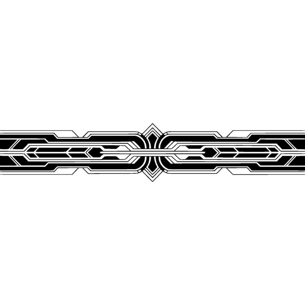 Elegant Geometric Border Element in Black and White Modern vector