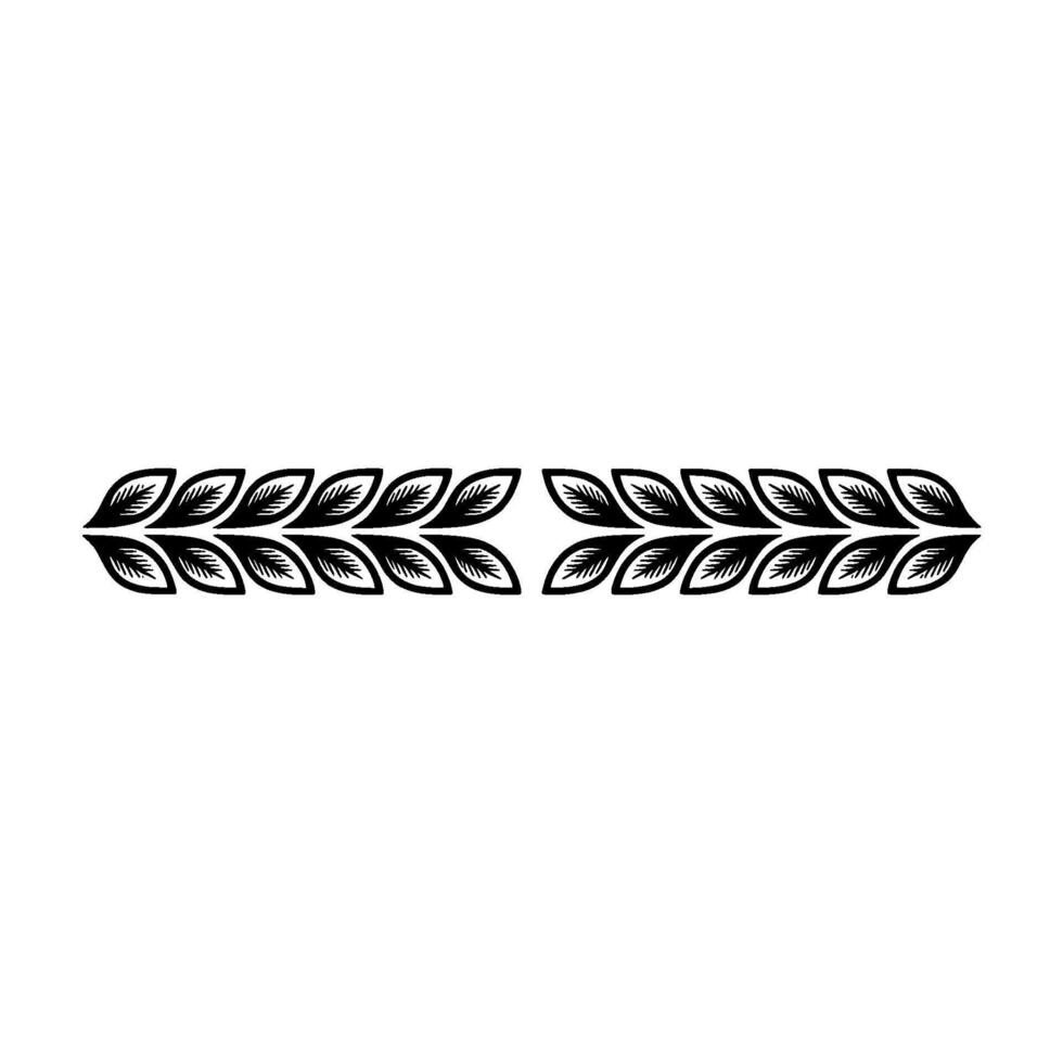 Laurel Wreath Divider, Black and White, Minimalist vector