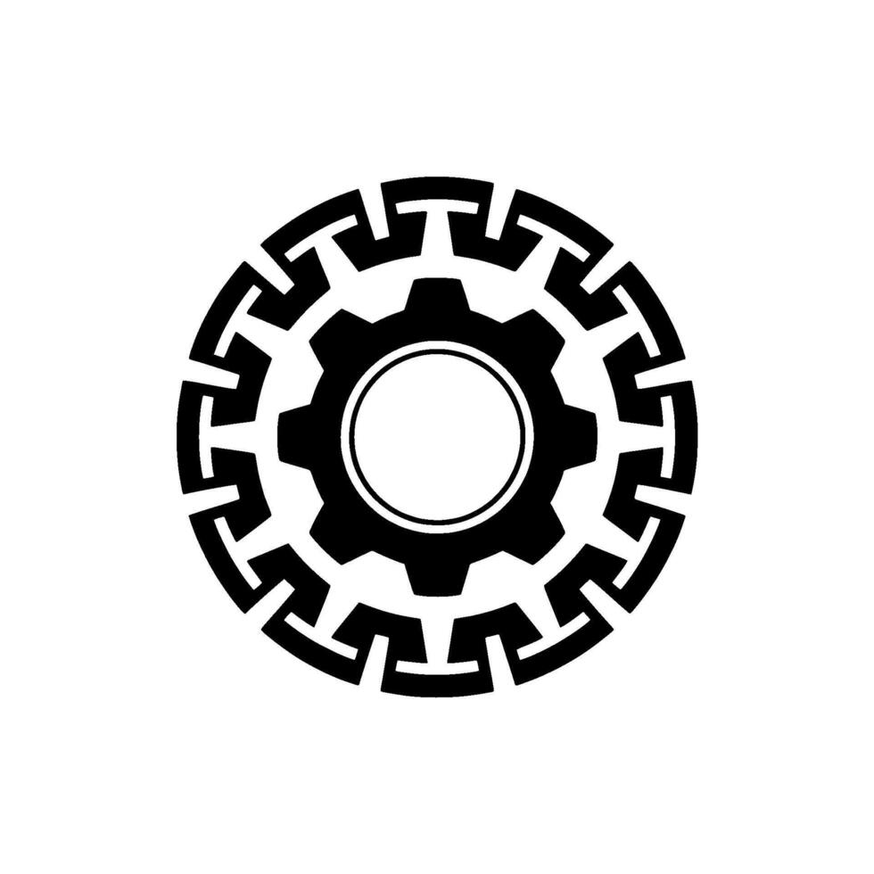 Mechanical Gear , Black and White, Circle vector