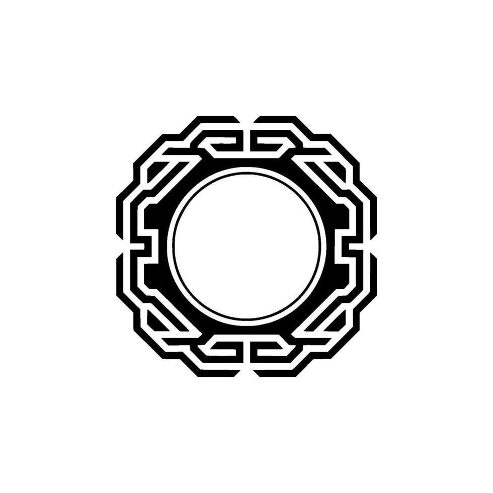 Geometric Mandala Minimalist Black and White vector