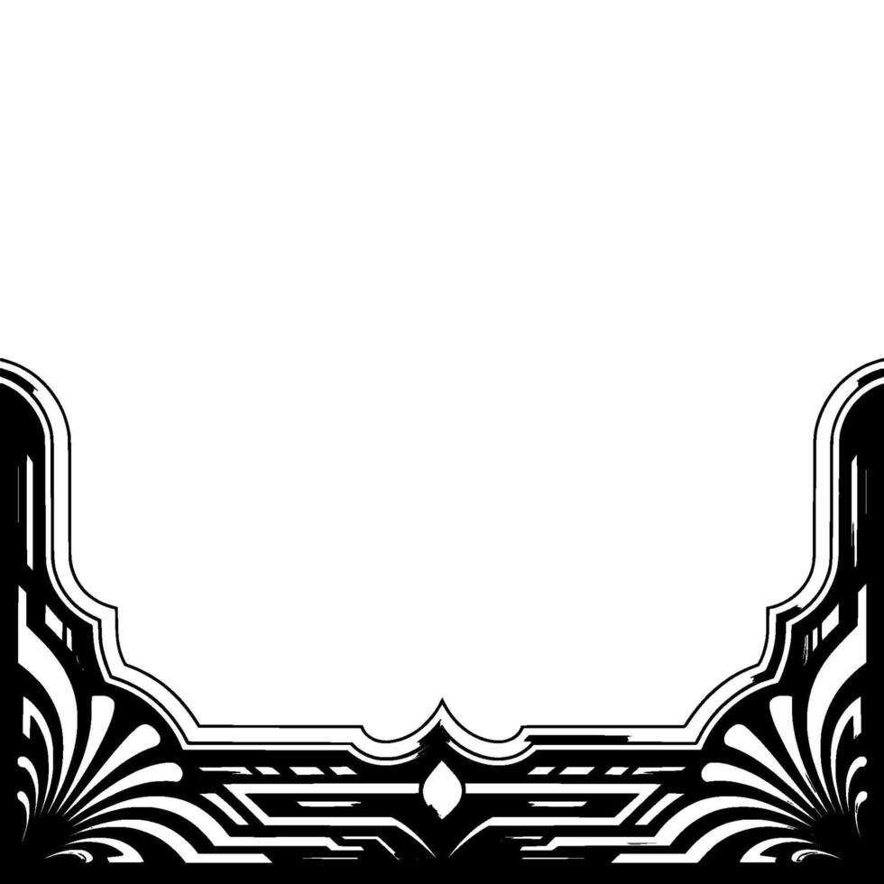 Art Deco Frame Template, Elegant Black Silver , Empty Space vector