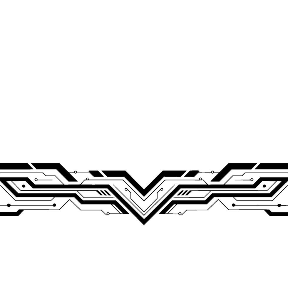 Geometric Tech Abstract Black Circuit Board on White Background vector