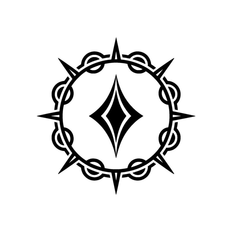 Geometric Emblem in Black White, Symbolic on White Background vector