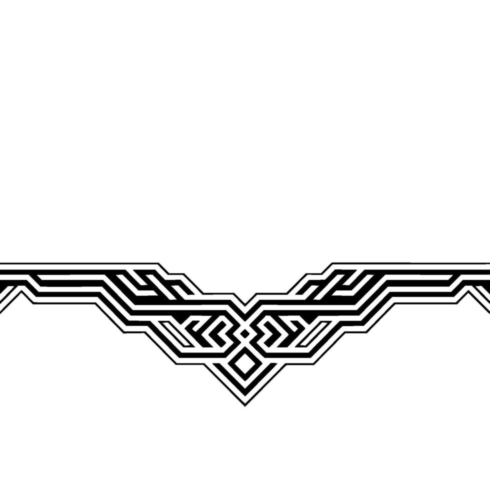 Geometric Black and White Border Element Abstract Ornament vector