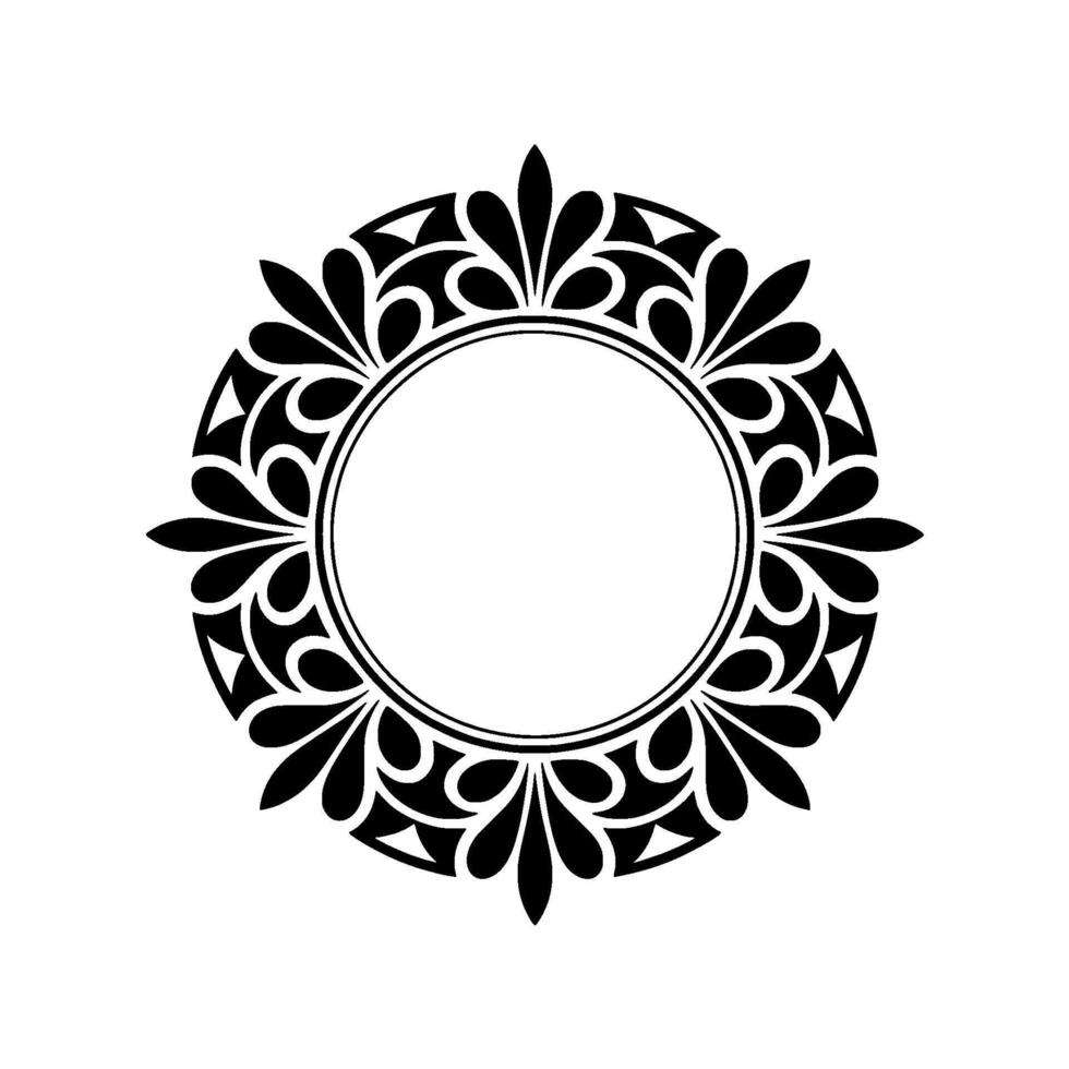 Elegant Circular Floral Frame on White Background vector