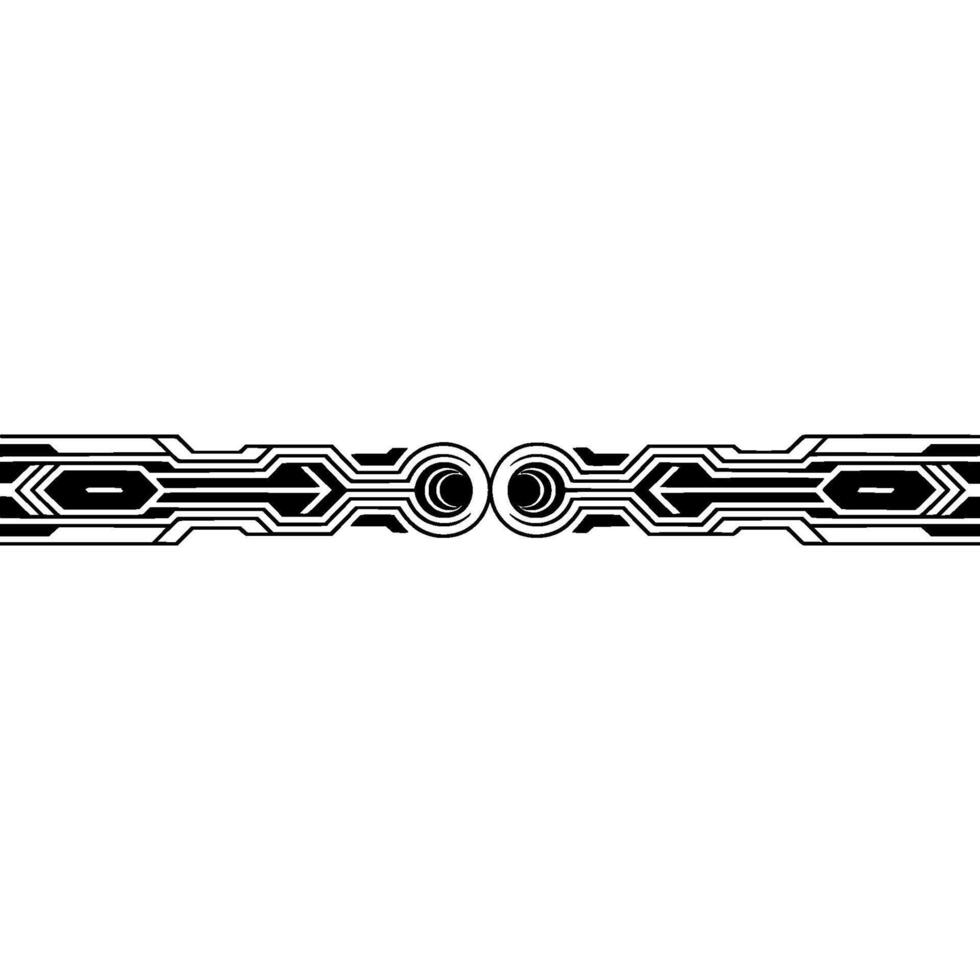 Abstract Tech Border Black Lines on White Gradient, Minimalist vector